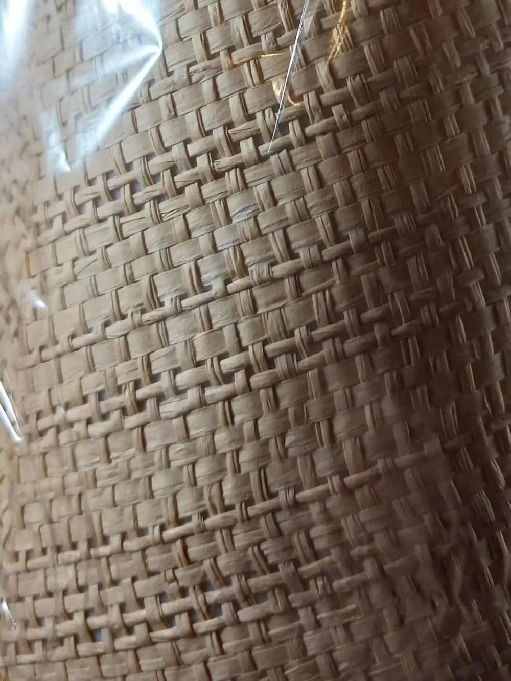 Vintage Woven Burlap Clip On Lamp Shades Pair Small Rustic Cottage